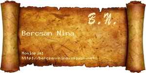 Bercsan Nina névjegykártya